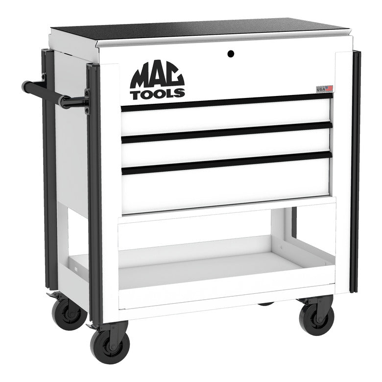 3-Drawer Utility Cart w/ Full Lid - Titanium White