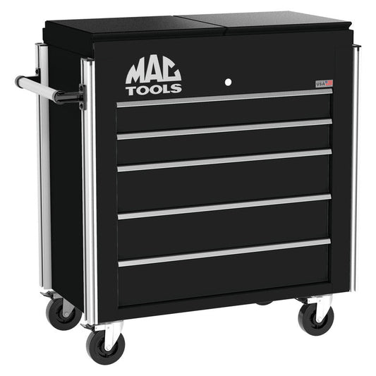 5-Drawer Utility Cart w/ Split Sliding Lid - Galaxy Black