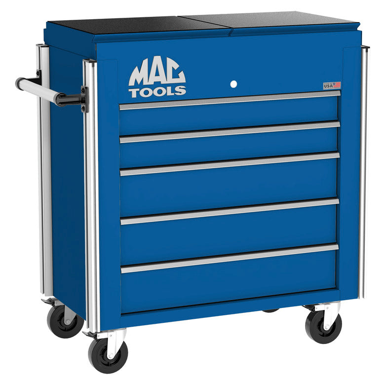 5-Drawer Utility Cart w/ Split Sliding Lid - Sapphire Blue