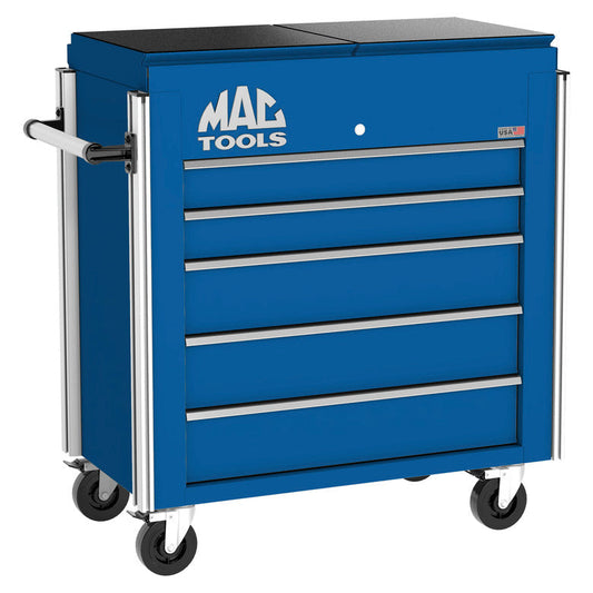 5-Drawer Utility Cart w/ Split Sliding Lid - Sapphire Blue