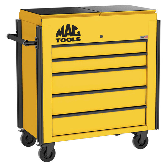 5-Drawer Utility Cart w/ Split Sliding Lid - Sunburst Yellow