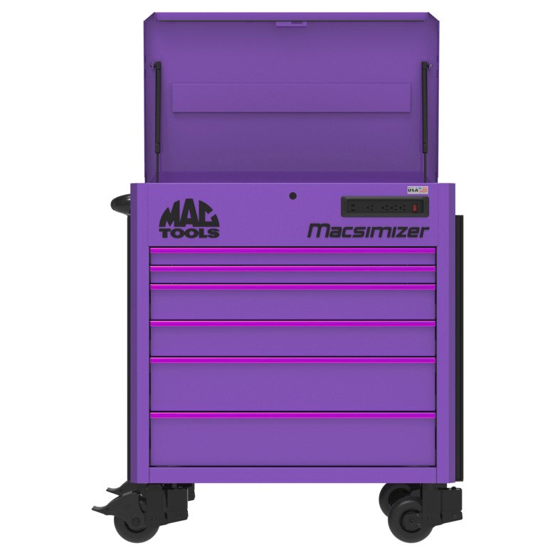 6-Drawer Macsimizer® High-Mileage Utility Cart - Deep Purple/Purple Trim/Purple Pulls