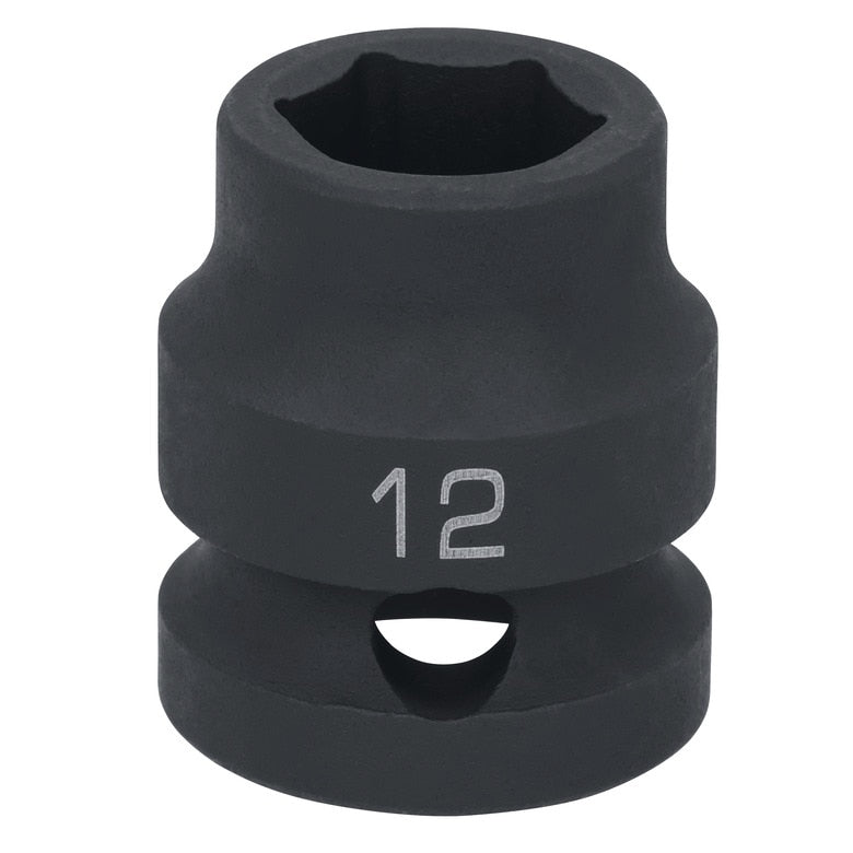 1/2" Drive 6 pt. Stubby Impact Socket - 12mm