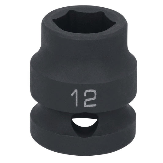 1/2" Drive 6 pt. Stubby Impact Socket - 12mm