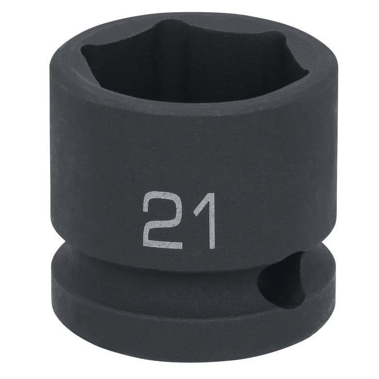 1/2" Drive 6 pt. Stubby Impact Socket - 21mm