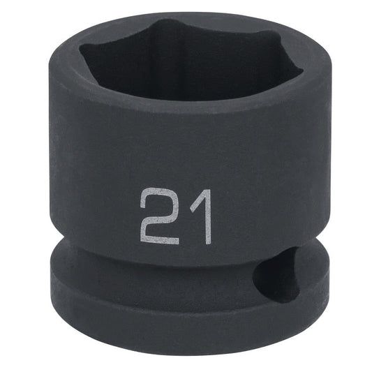 1/2" Drive 6 pt. Stubby Impact Socket - 21mm