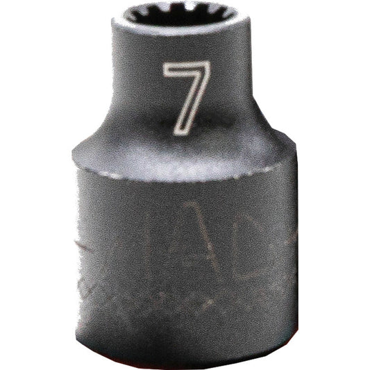 3/8" Drive Deep Spherical Impact Socket - 7mm