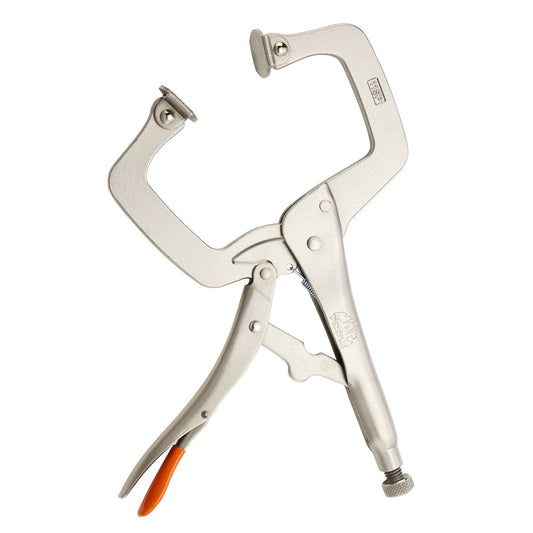 11" C-Clamp Trigger Release Locking Pliers with Swivel Pads - Orange