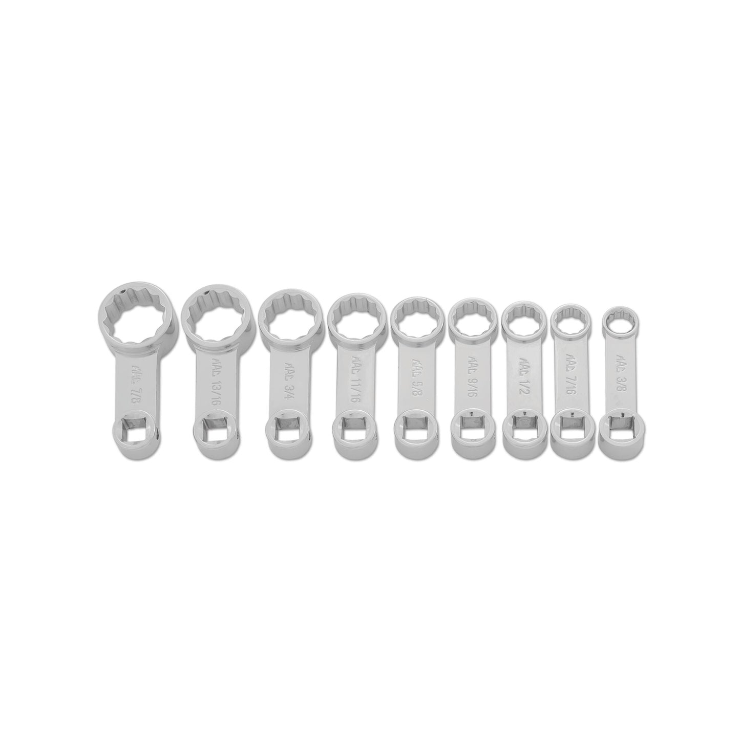 9-PC. 3/8" Drive SAE Box End Torque Adapter Set - 12-PT.