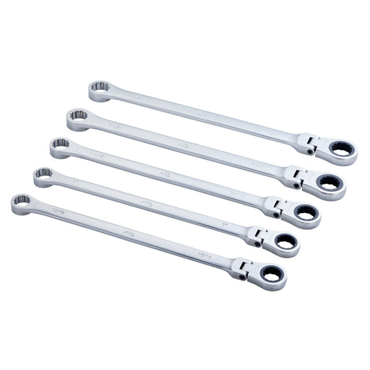 5-PC. SAE XL Flex Head Ratcheting Wrench Set – 12 pt.