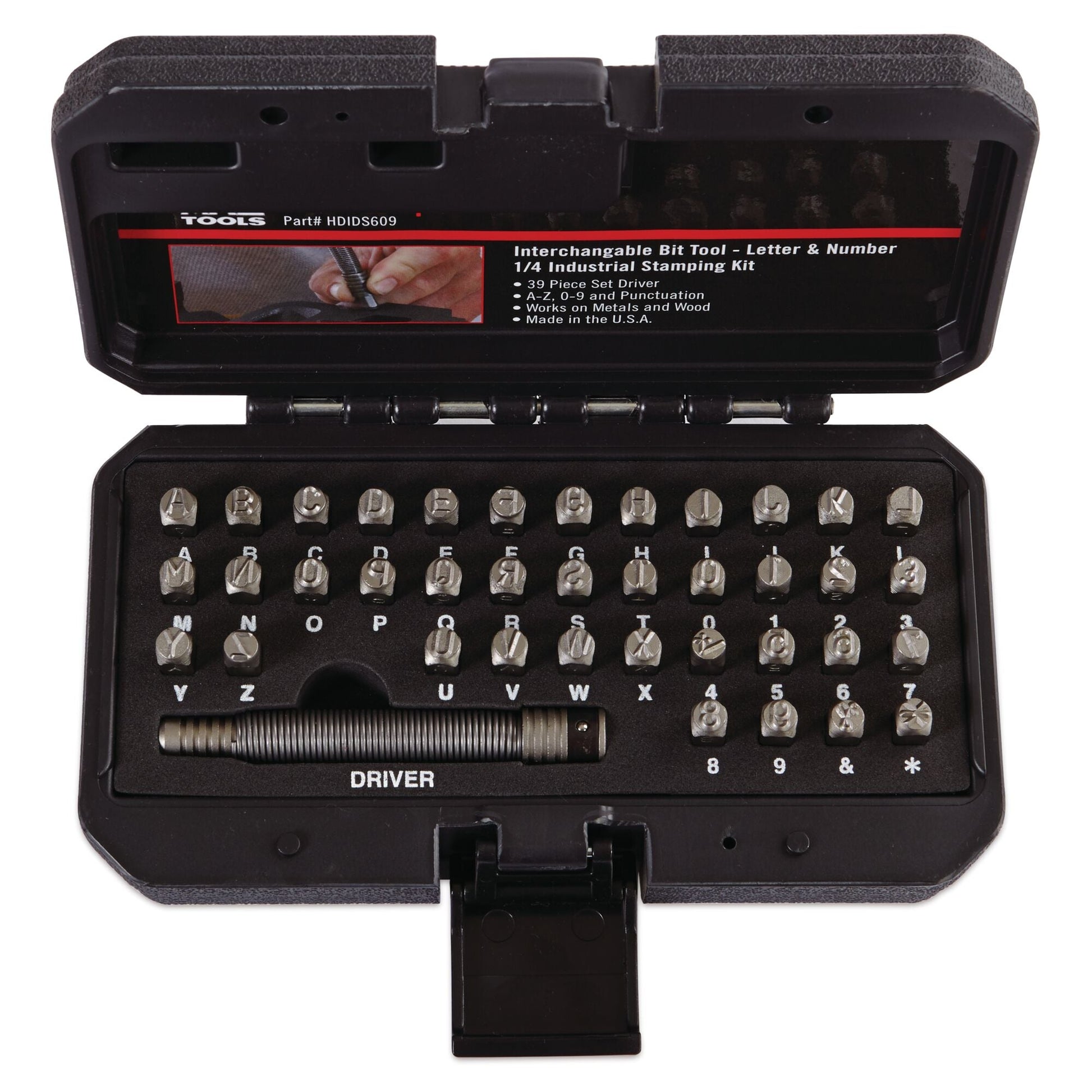 39-PC. Industrial Hammerless Number and Letter Stamp Kit