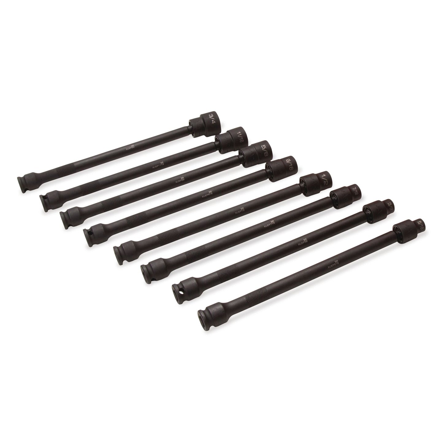 8-PC. 3/8" Drive SAE Universal Extension Driveline Impact Socket Set - 12-PT.