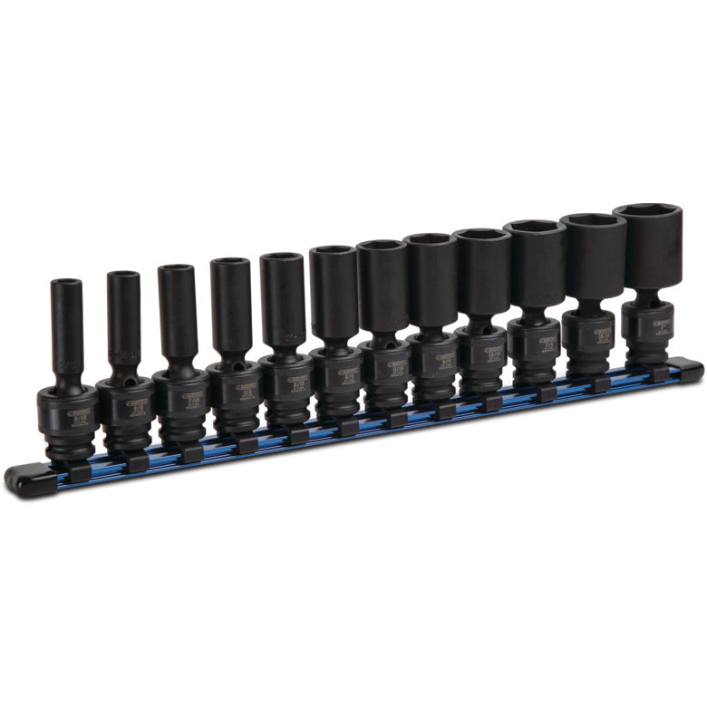 12-PC. 3/8" Drive SAE Universal Deep Impact Socket Set 6-PT.