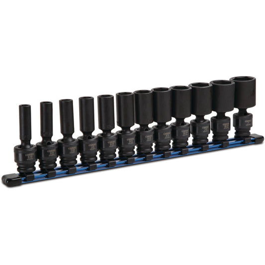 12-PC. 3/8" Drive SAE Universal Deep Impact Socket Set 6-PT.