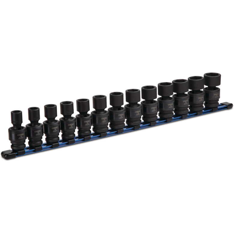 13-PC. 1/2" Drive Metric Universal Impact Socket Set 6-PT.