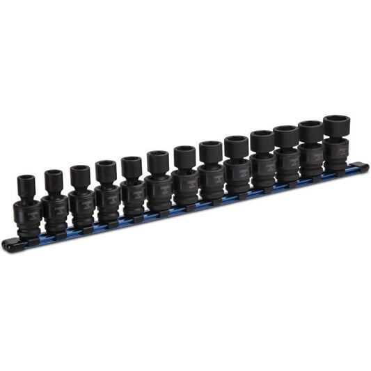 13-PC. 1/2" Drive Metric Universal Impact Socket Set 6-PT.