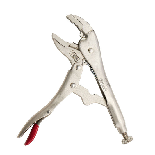 7" Curved Jaw Trigger Release Locking Pliers with Wire Cutter - Red