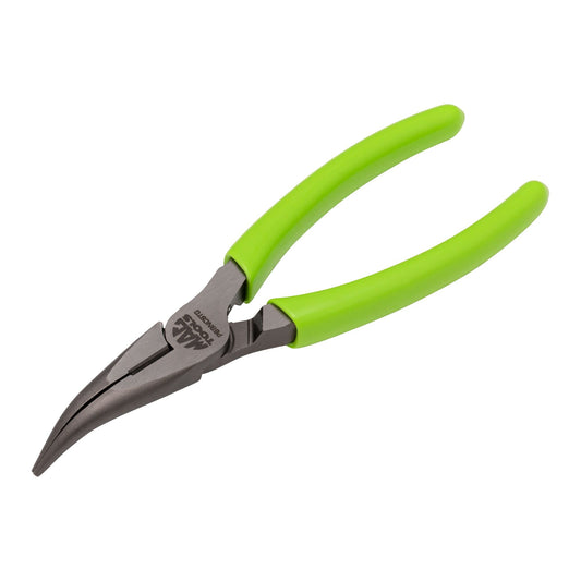 6” Bent Long-Nose C.S.T. Pliers With Cutter HI-VIZ Green