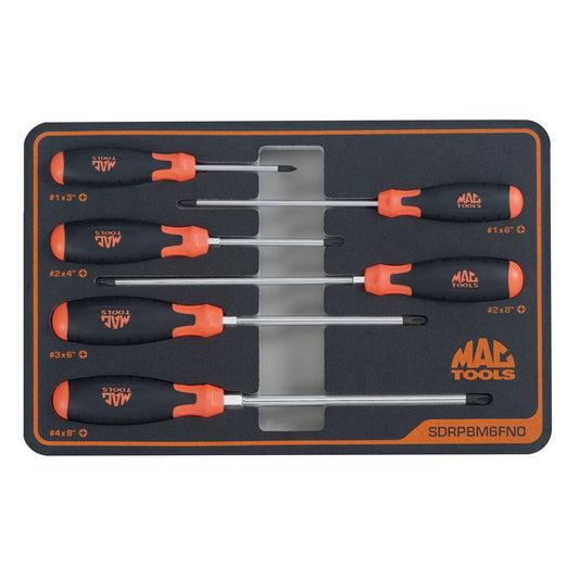 6-PC. Screwdriver Set in Foam - Orange