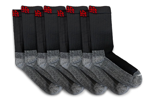 4PK Black Crew Socks